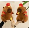 Plush Capybara Creative Toy Hat Fries Backpack Stretchable Poseable Gift Kids