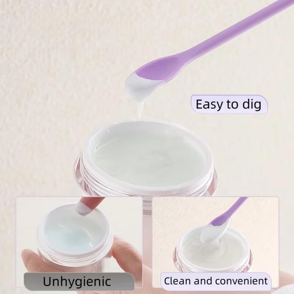 3pcs Double-head Cosmetic Digging Spoon Mini Face Mask Brush Jam Scraping Spoons Makeup Brushes Set