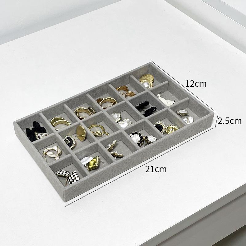 Jewelry Organizer Tray Stackable Velvet Jewelry Trays Drawer Inserts Earring Organizer Case For Women Jewelry Storage Display