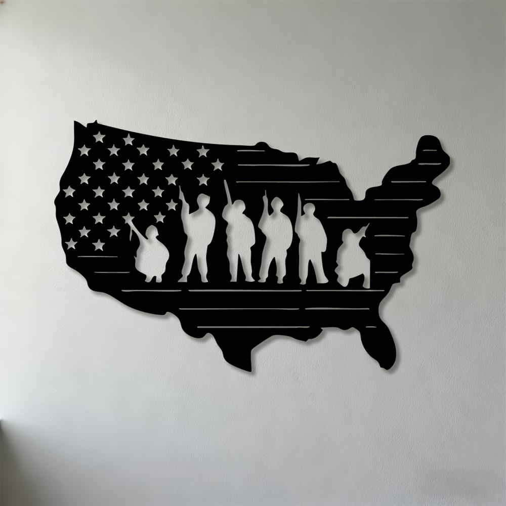 

1pc USA Flag Raised Hands Silhouette Metal Wall Art, Iron Wall Mounted Sculpture Art Deco for Living Room Bedroom Office Decor 30cm-11.81inch чёрный