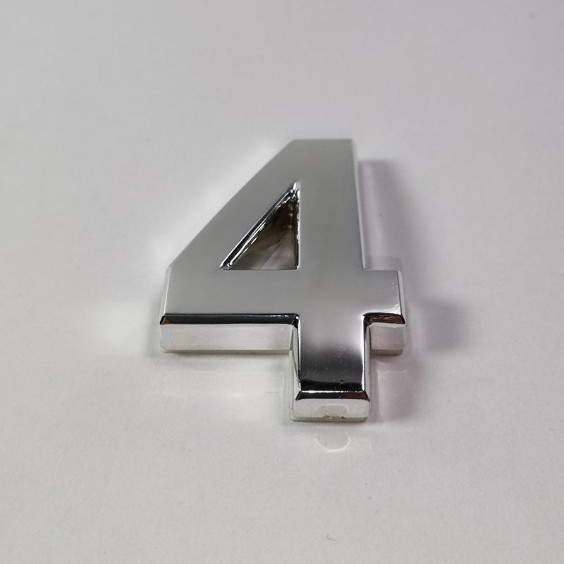 New 3D Digits 0-9 Number Silver Sticker 5cm Plate Sign Hotel Silvery Door Number Plaque Modern Plated for Home Decoration