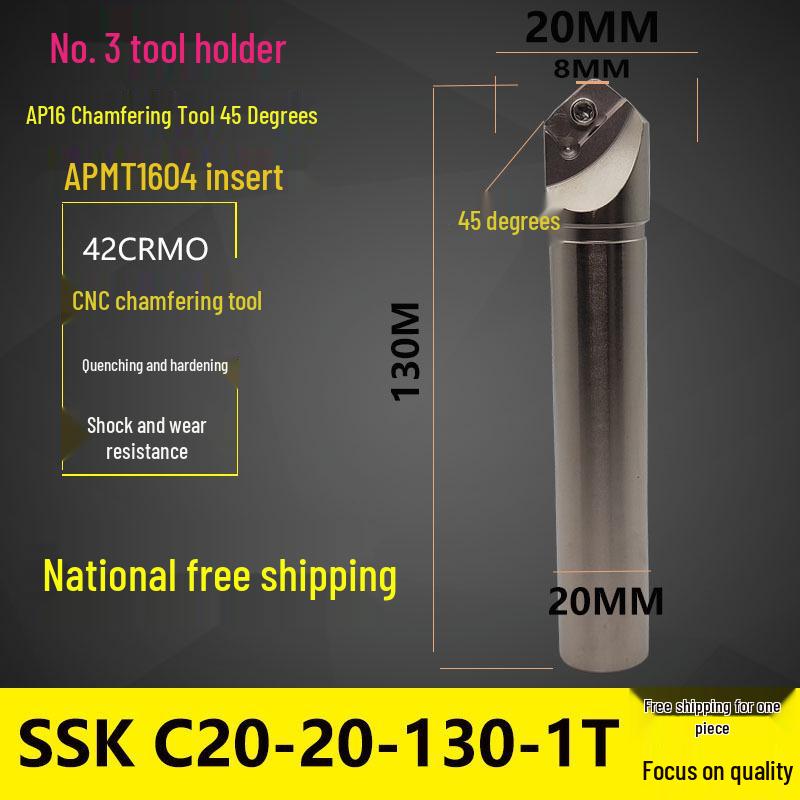 TP45 TCP CNC Chamfering Tool - 60°, 90°, 120°