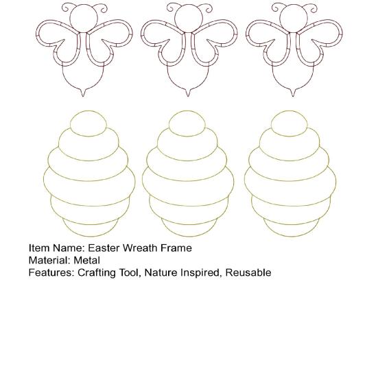 Yousheng 6 Pcs DIY Wreath Frame Metal Wreath Form Easter Rabbit Egg Bee Honeycomb Wire Frame for Wreath Crafting Holiday Hanging Decor