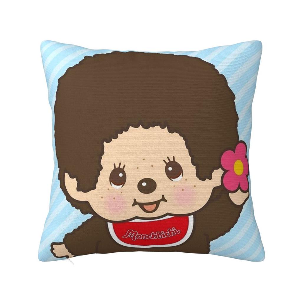 Cartoon Monchhichis Anime Square Pillowcase Cushion Cover Pillow Case Throw Pillow Cover for Home Bedroom Car