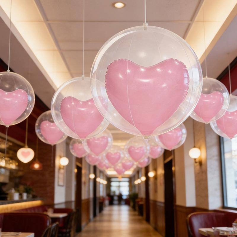 Love Heart PVC Balloons 13.38Inch Valentine's Day Heart Balloons for Anniversary Celebration Wedding Birthday Decoration