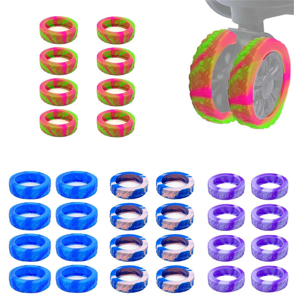 8pcs Silicone Luggage Cover Protectors Keep Your Suitcases Wheels Safe Easy to install