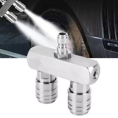 Doppel-Düsen-Adapterstange 1/4 Selbstverriegelungsadapter mit 2-in-1 Doppelkopf für Doppel-Hochdruckdüsen Autowaschanschluss