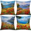 Puyangmei Lake View Theme Digital Printing Pillow Cover Short Plush Suitable Living Rooms Bedrooms Sofas Throw Cushion Cover