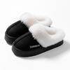 Thick and Warm Cotton Slippers with Added Velvet, Suitable for Women To Wear Outside In Winter. Soft Soled Plush Slippers for Home and Indoor Use