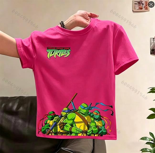 Latest hit product Ninja Turtles cartoon print childrens pure cotton Tshirt Soft and adorable top for children aged 312