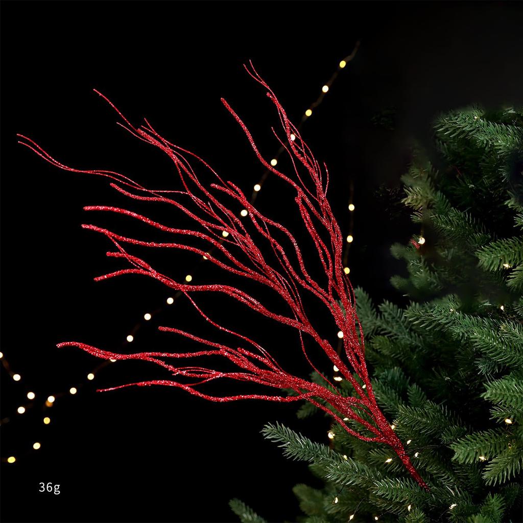 Velké řízky vánočního stromku, vánoční věncové dekorace, ozdoby na vánoční stromek, umělé třpytivé řízky.