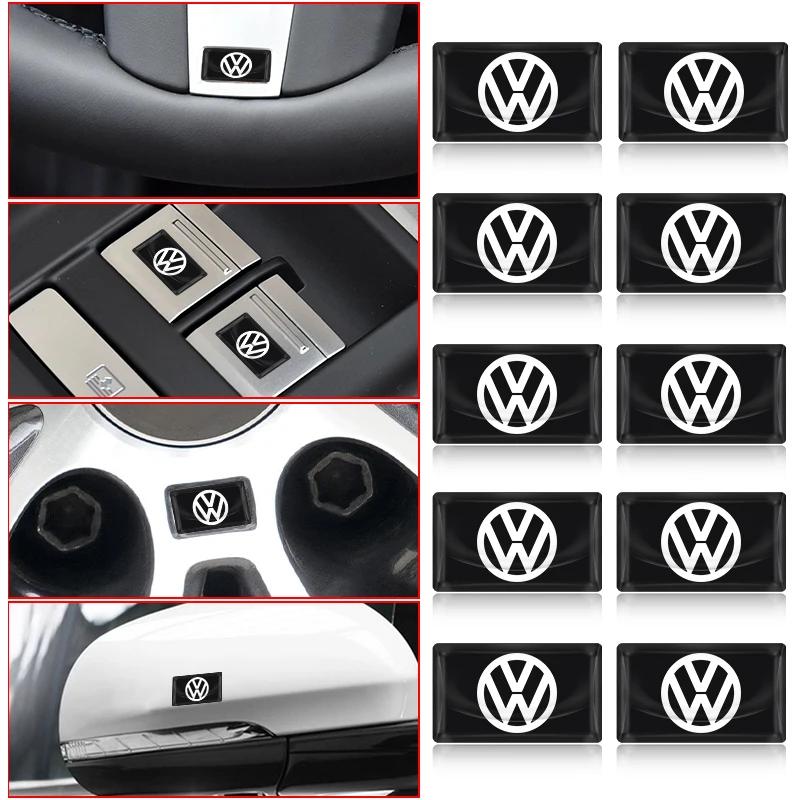 For Volkswagen 10pcs New 3D Epoxy Car Stickers Small Drop Glue Decals For Volkswagen Golf Passat B6 Magotan Touran Arteon Sciroc