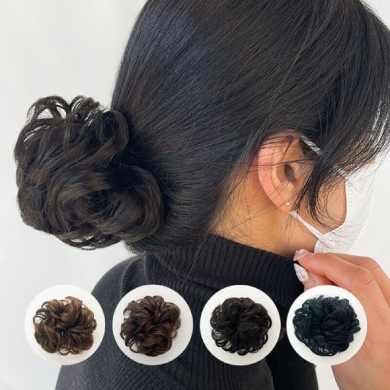 

парик с головой-какашкой интервью украшение для волос стюардессы пучок из требухи 4-curl hair - natural black