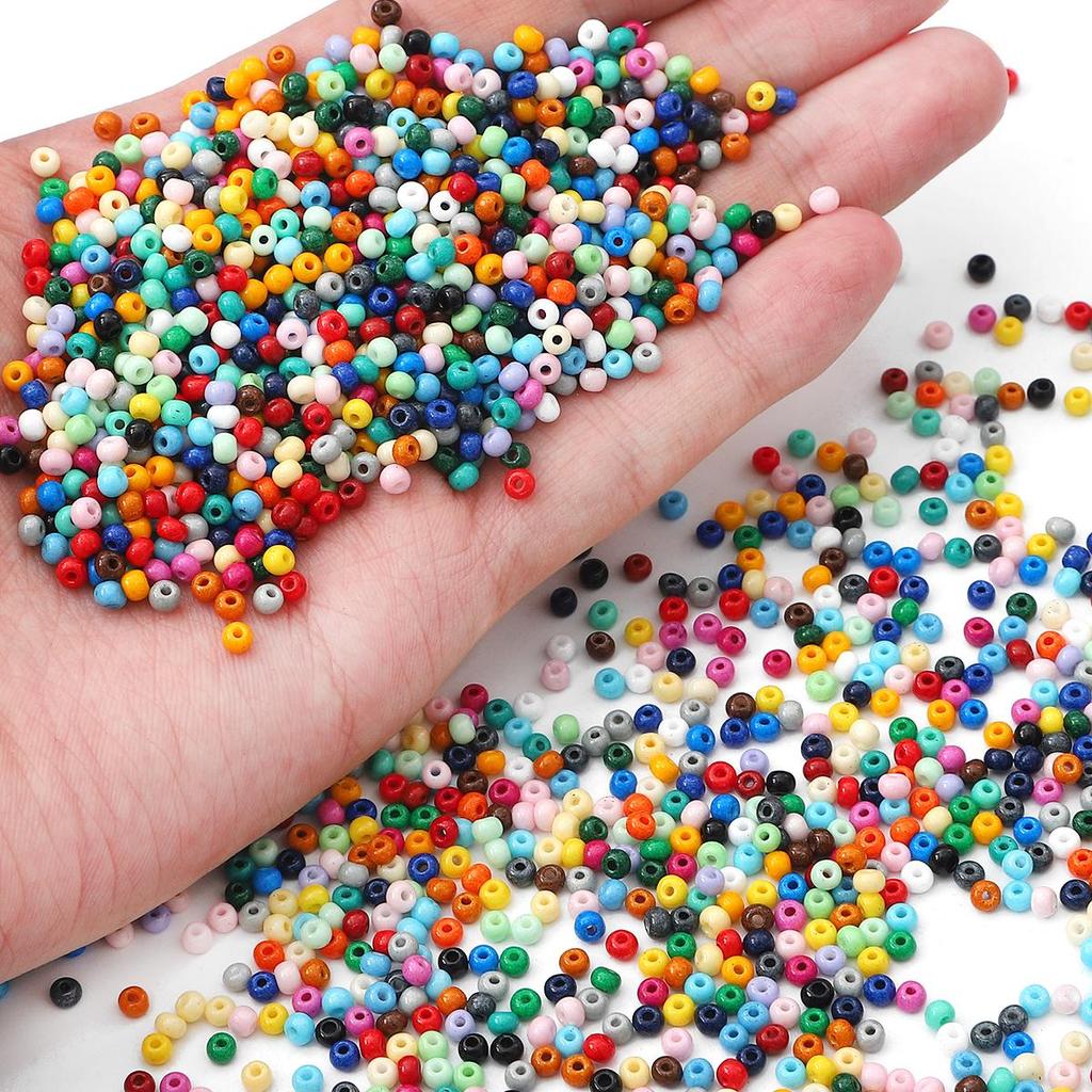 2mm 2000Pcs High Quality Seed Beads Paint Solid Color Glass Beads for Bracelet Necklace DIY Jewelry Accessories Making