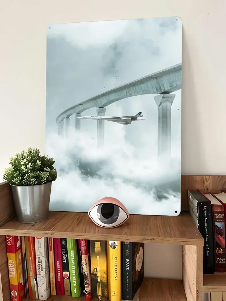 Concorde Above Clouds Tinplate Sign Airplane Poster Gaming Room Decoration Custom Metal Signs for Wall Art Decoration Retro