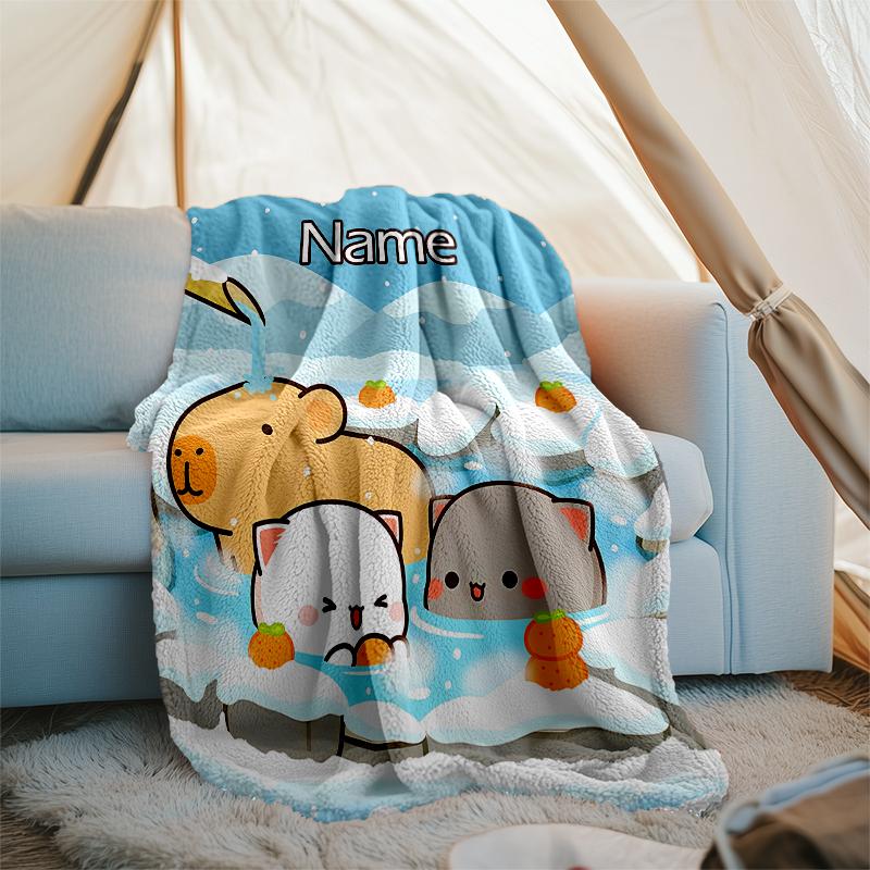 Personalizovaná deka s vlastním jménem - Design s potiskem Bubu Dudu, Deka na pohovku, postel, na cesty, kempování - Měkká a teplá, Skvělý dárek
