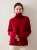 Autumn/Winter 2025 Women's Cashmere High Neck Loose Cardigan, Marled Yarn Knit, Plus Size.