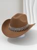 Men's and women's European and American elegant top hats, unique jazz cowboy hats, fringed gemstones, rhinestone accessories, belts, wedding engageme