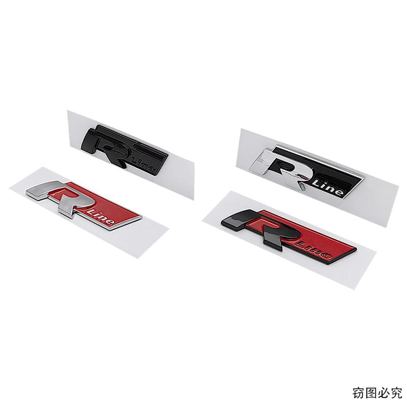 AABLB1 Badge Sticker For Volkswagen VW Rline Logo Tiguan L TAYRON TACQUA T-ROC X Bora Passat Touran CC Golf ABS Car Front Grille Emblem