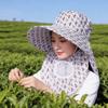 Wide Brim Face Mask Sun Hat UV Protection Lightweight Tea Picking Work Hat Full Wrap Breathable Fisherman's Hat Summer Outdoor