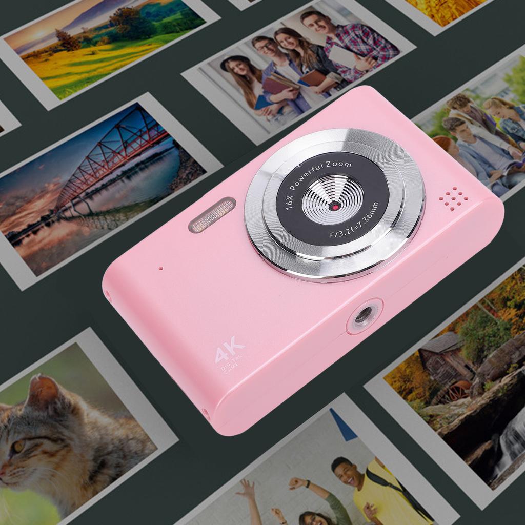Digital Camera 16x Zoom 4K 48MP 2.4 Inch   Screen Anti Shake Video Recording Compact Digital Camera for Travel with Flash