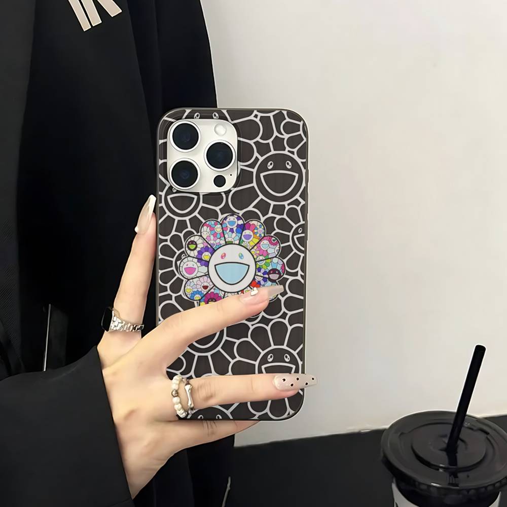 Art Japanese M-Murakami Artisti T-Takash For IPhone 17 16 15 13 14 Pro Max Plus Pro Corrugated Translucent Back Phone Cover