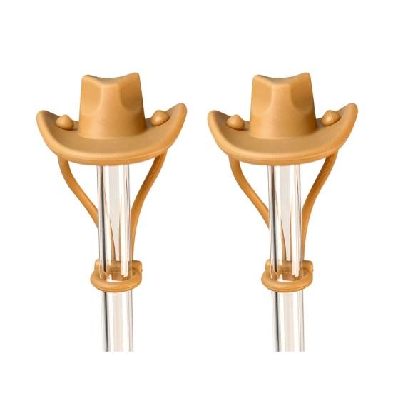 2Pcs Silicone Straw Cover, 8mm Wide Mouth Straw Cap for 30/40oz Tumbler, Cowboy Hat Shape Dustproof Plugs, Cute Drinking Straw Topper Accessories