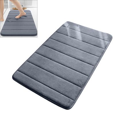 2pcs Memory Foam Shower Mats Plush Comfortable Water Absorbent For Wet Area