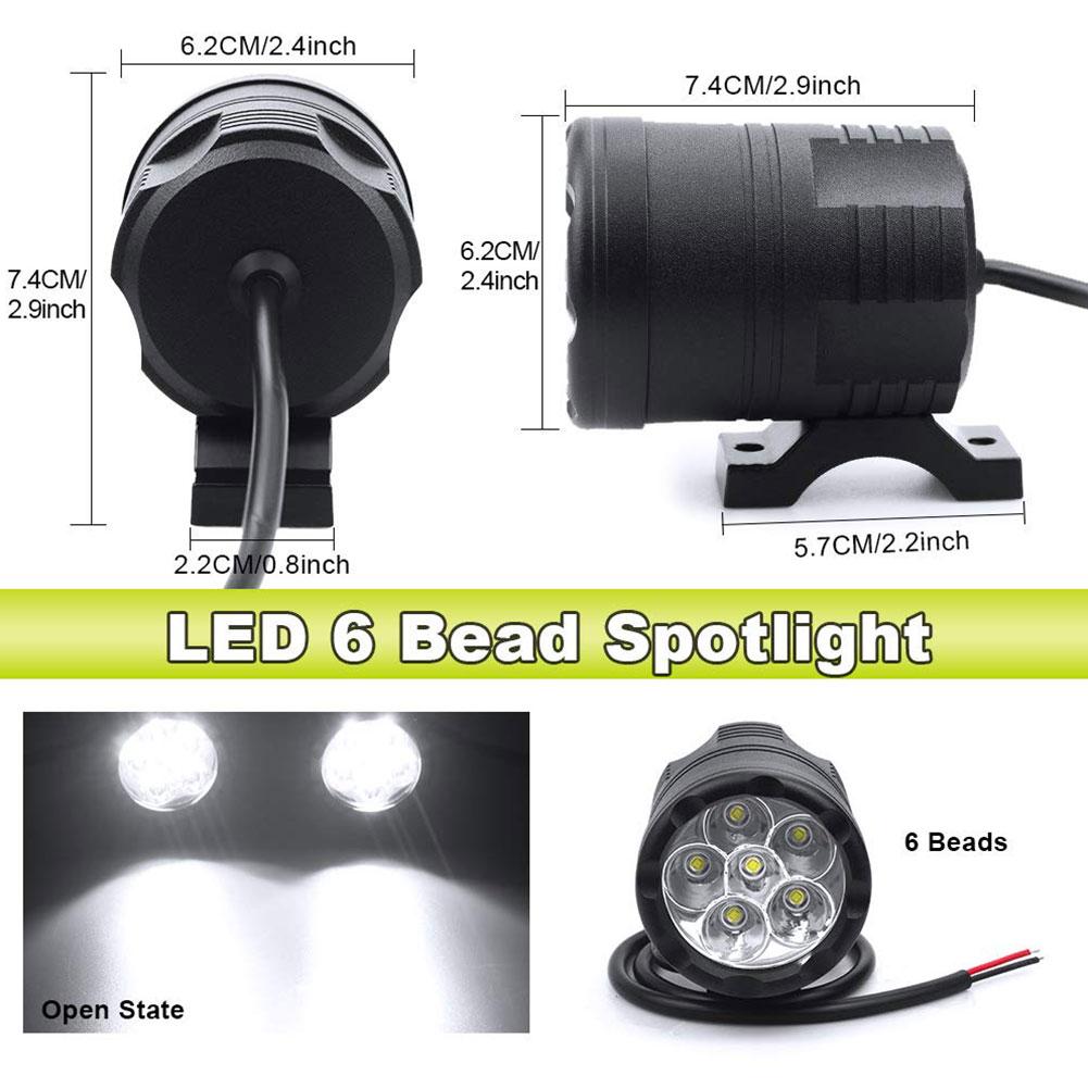 6 Chips Additional LED Headlights For Motorcycle High/Low/Strobe Long Range Lights Moto Fog Light Auxiliary Motocross Spotlight