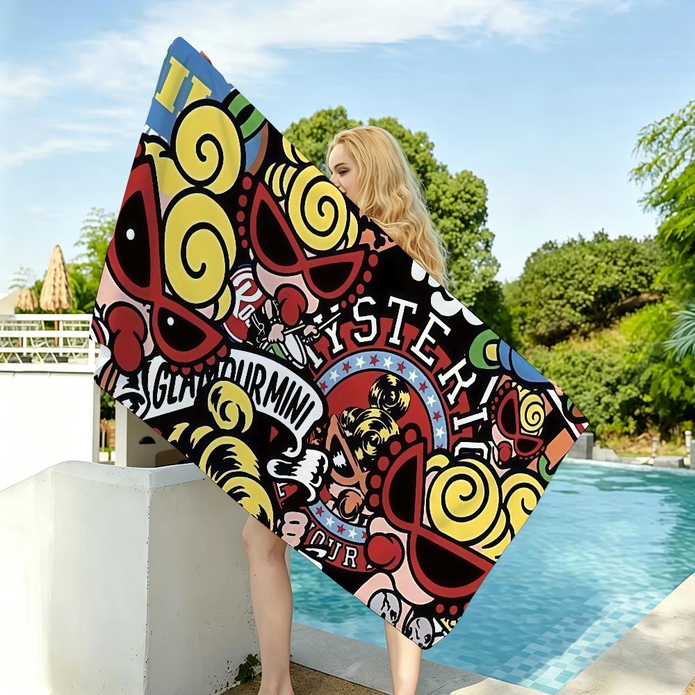 Fashion print H-Hysteric M-Mini Towel Drying Bath Towel Applicable To Light Swimming Camping Yoga Beach Out