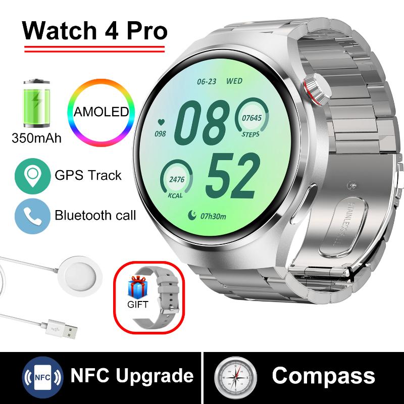 2025 Neue Gesundheits-Smartwatch Herren 360*360 AMOLED-Bildschirm NFC GPS-Tracker Kompass BT-Anruf Herzfrequenz Blutsauerstoff IP68 Sport-Smartwatch