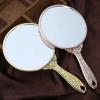 European Retro Princess Style Handheld Beauty Mirror - Portable, High-Definition, Thickened, Ideal for Makeup and Microblading