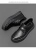 Spring Autumn New Designer Leather Loafers Male Casual New Designer Black British Platform Shoes for Men