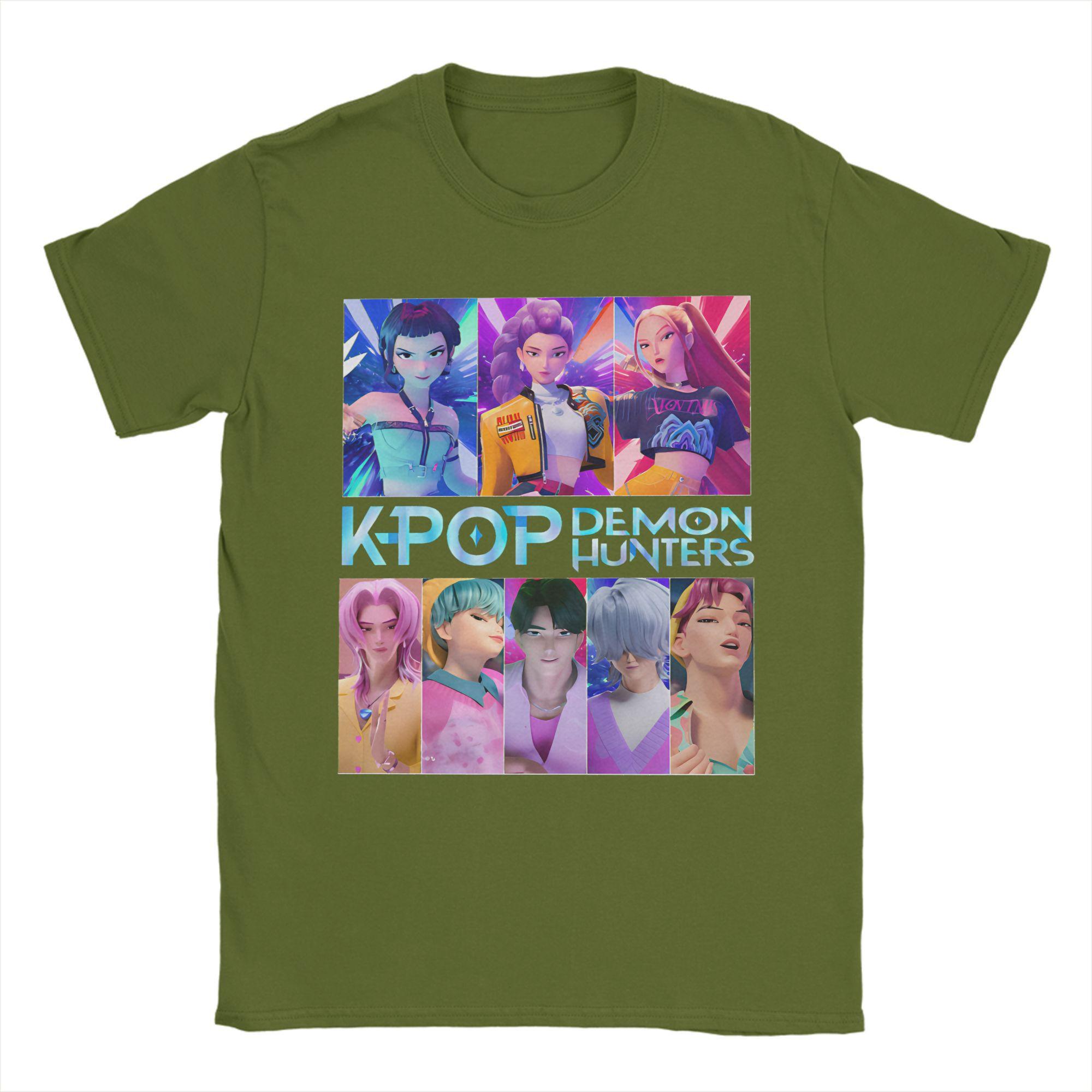 

Футболка Аниме Игра Охотники на Демонов Хипстерские Футболки Короткий Рукав Уличная Одежда Футболка Лето Хлопок Удобная Одежда Большого Размера 4XL