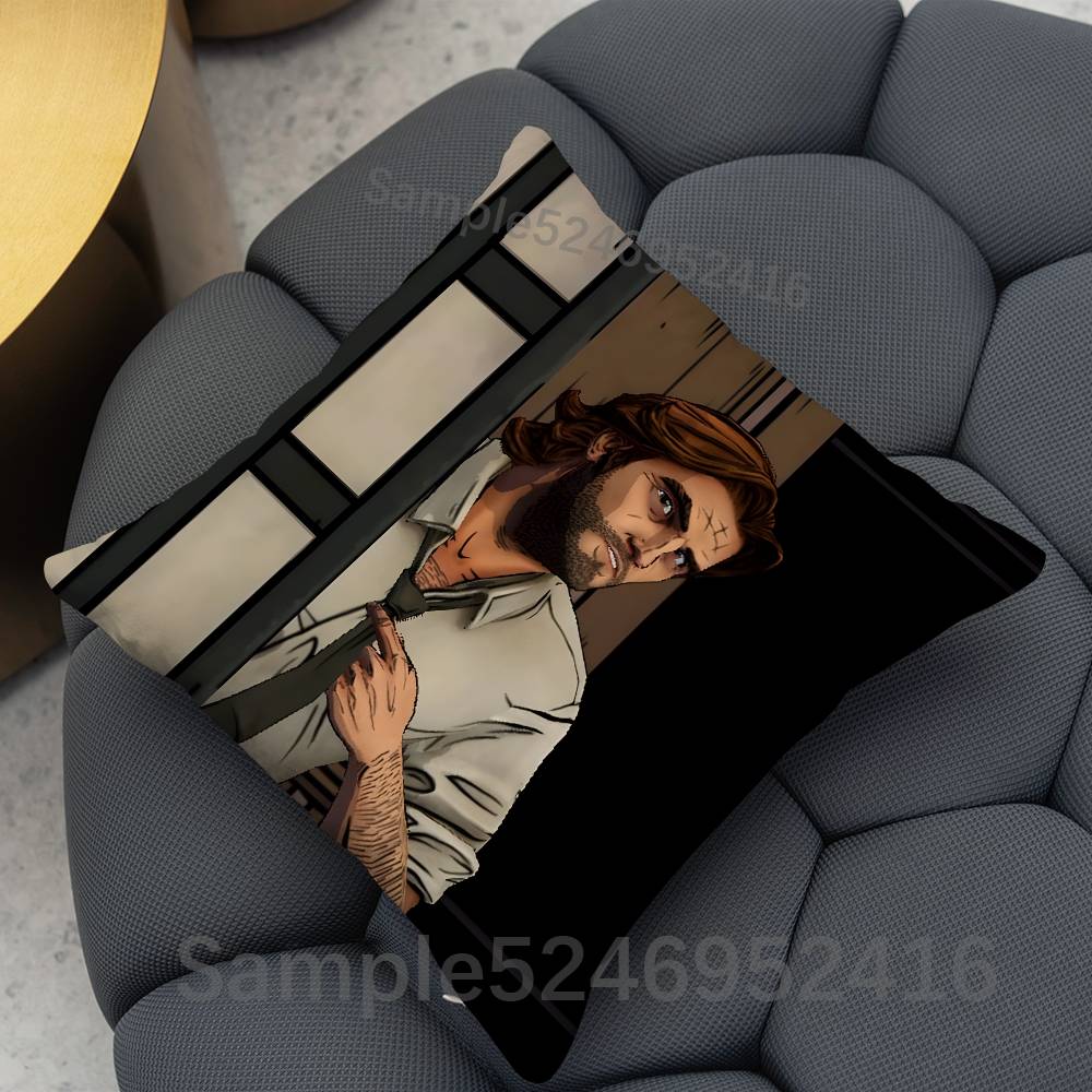 The Wolf Among Us Bigby Square Cushion Pillow Case Sofa BedroomLiving Room Backrest Multiple Sizes Washable Covers