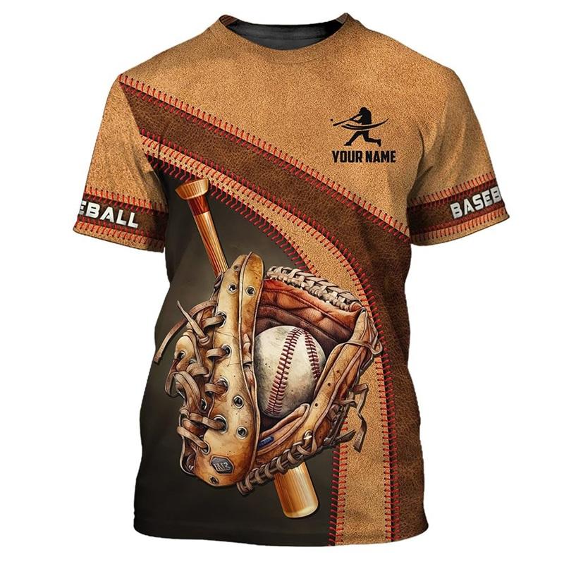 Custom Personalized Name Baseball T-Shirt 3D Print Short Sleeve Baseball Tee Shirt For Men Kids Tshirts Gift For Baseball Player