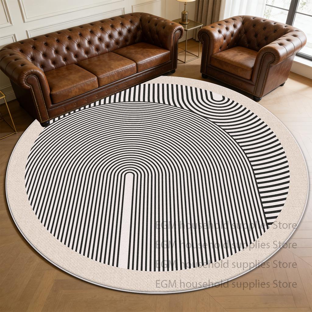 Modern Style Soft Rugs Minimalist Bedroom Decoration Living Room Round Carpet Anti-slip Bedside Cloakroom Study Mat Washable
