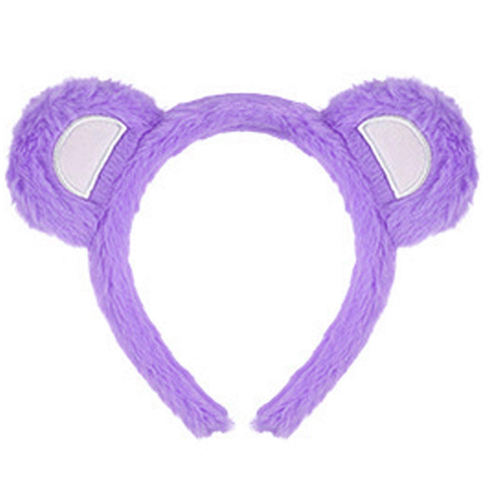 

Пушистые ушки медведя на ободке с регулируемым дизайном для детей и женщин, мягкий плюшевый аксессуар для волос для повседневного использования или вечеринок фиолетовый