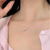 Korean Minimalist Silver Bow Necklace: Elegant, Stylish, Versatile Collarbone Chain