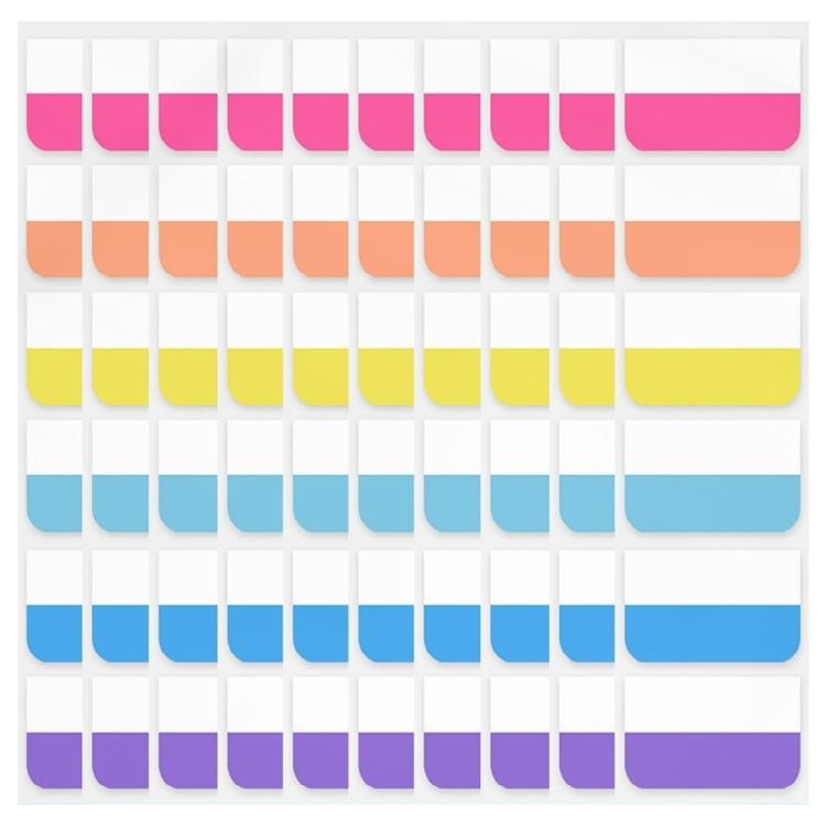 Helle Farbfarbseiten-Index-Aufkleber Klare Seitenmarkierer für Seiten-Lesezeichen Haftnotizen Fahnen, Bunte Index-Tabs Index-Fahnen