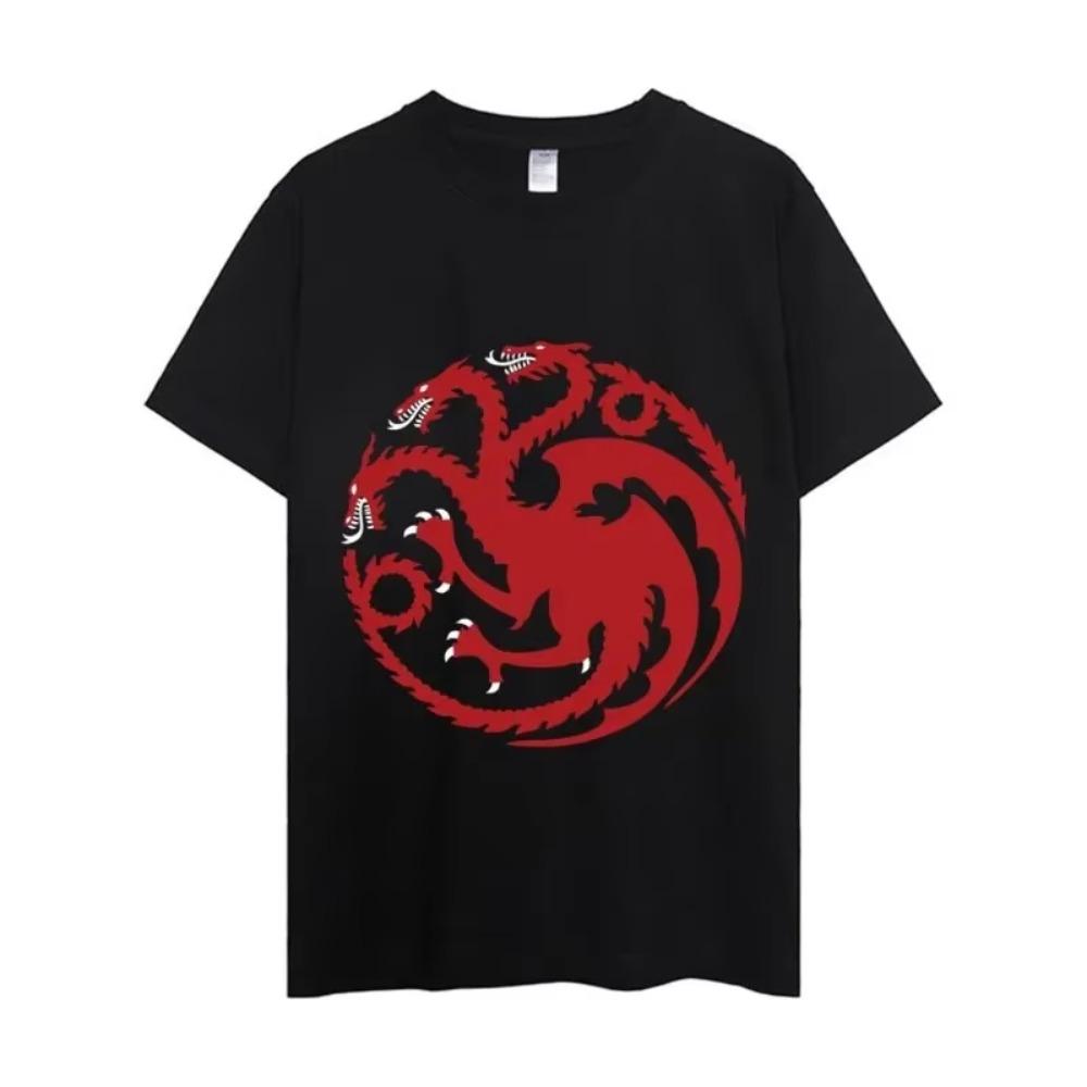 House of the Dragons T Shirt Men Couple Combination Clothes Short Sleeve Collar Fashion Woman Cotton