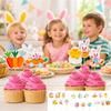 Påskkakdekoration Kit, Dubbelsidig Färgrik Påskägg Pappersmuffins Liten Skylt, Festtillbehör