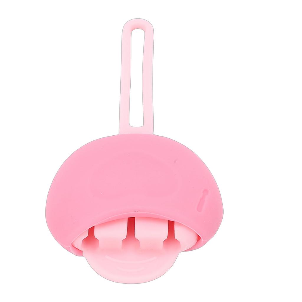 Pinceau à lèvres en silicone   Applicateur de rouge à lèvres anti-poussière Brosse à baume Housse de protection Rose