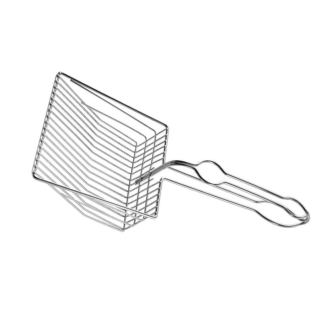 Metal Cat Litter Scoop Kitty Scooper Stainless Steel Comfortable Grip Easy to Clean Efficient Cat Poop Lifter for