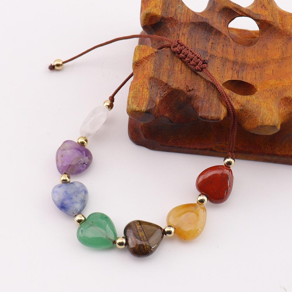 Natural Stone Crystal Colorful Braided Bracelet Chakra Natural Crystal Yoga Love Braided Bracelet B110 pure natural