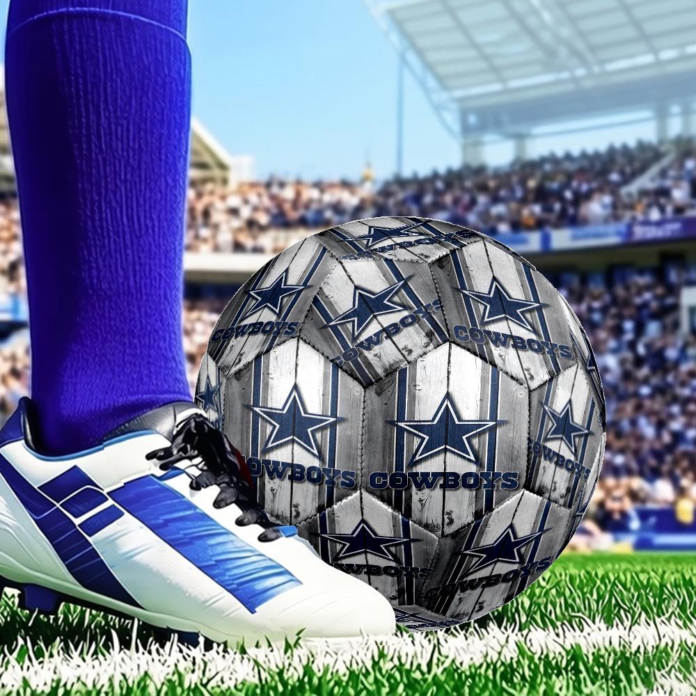 American Flag Cowboys Size 5 Soccer Balls, Anti-Slip, Protective Football, Outdoor Sport, Practice Games, Birthdays Gift Suitable for Fan