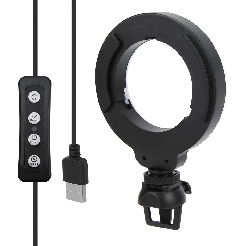 4in LED Dimmable Ring Light Selfie Fill Light with Clip for Live Video for Laptop Tablet PC