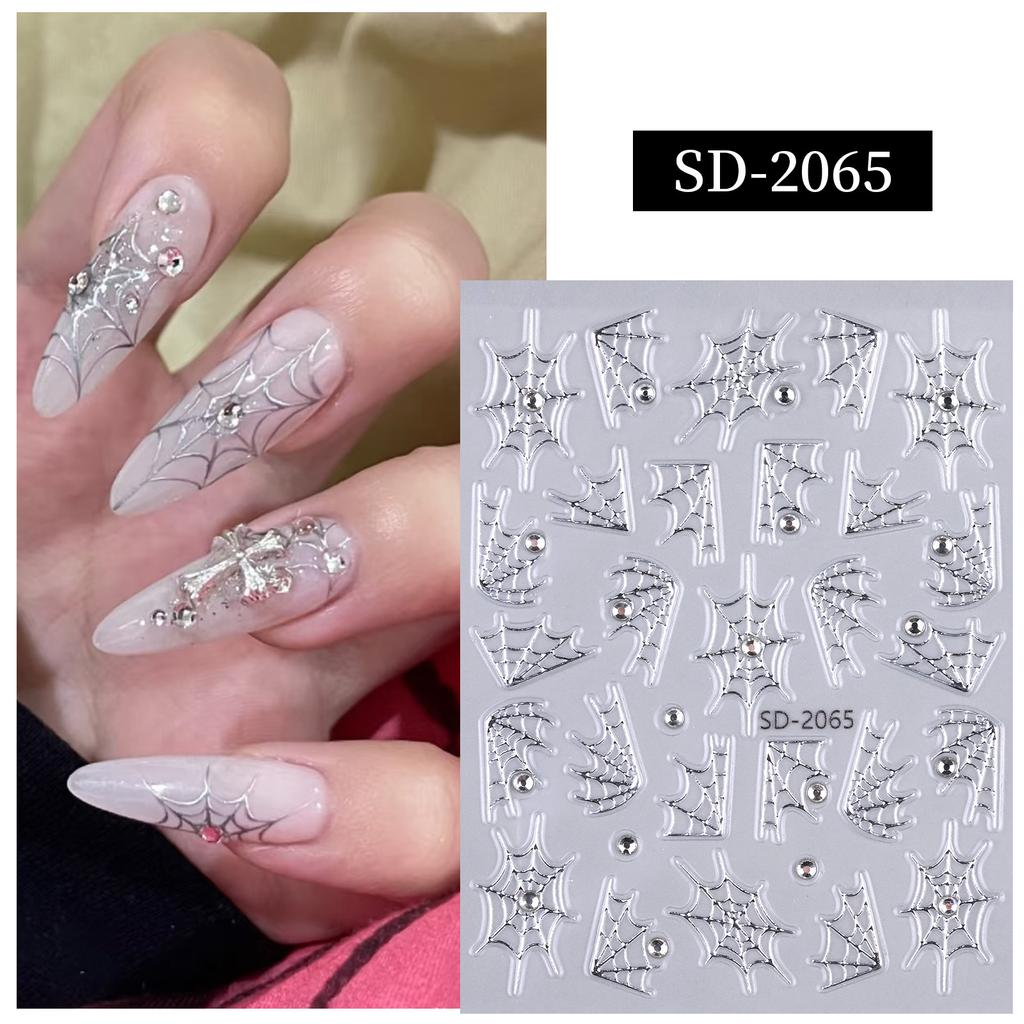 5D Relief Ins Wind Nail Art Sticker Premium Light Luxury With Diamond Bronzing Nail Sticker