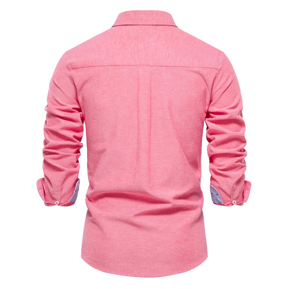 TrendHub New Autumn Cotton Men's Oxford Shirt Long Sleeve Button Down Social Business Casual Shirts for Men