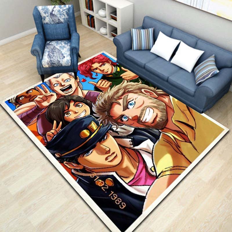3D Classic Anime J-JoJo's Bizarre Adventure Game Printed Carpet Tea Table Living Room Bedroom Decoration Anti slip Carpet Gift